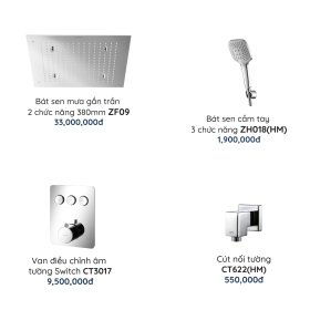 CT3017/ZF09 Bộ Sen Âm 3 Đường Nước